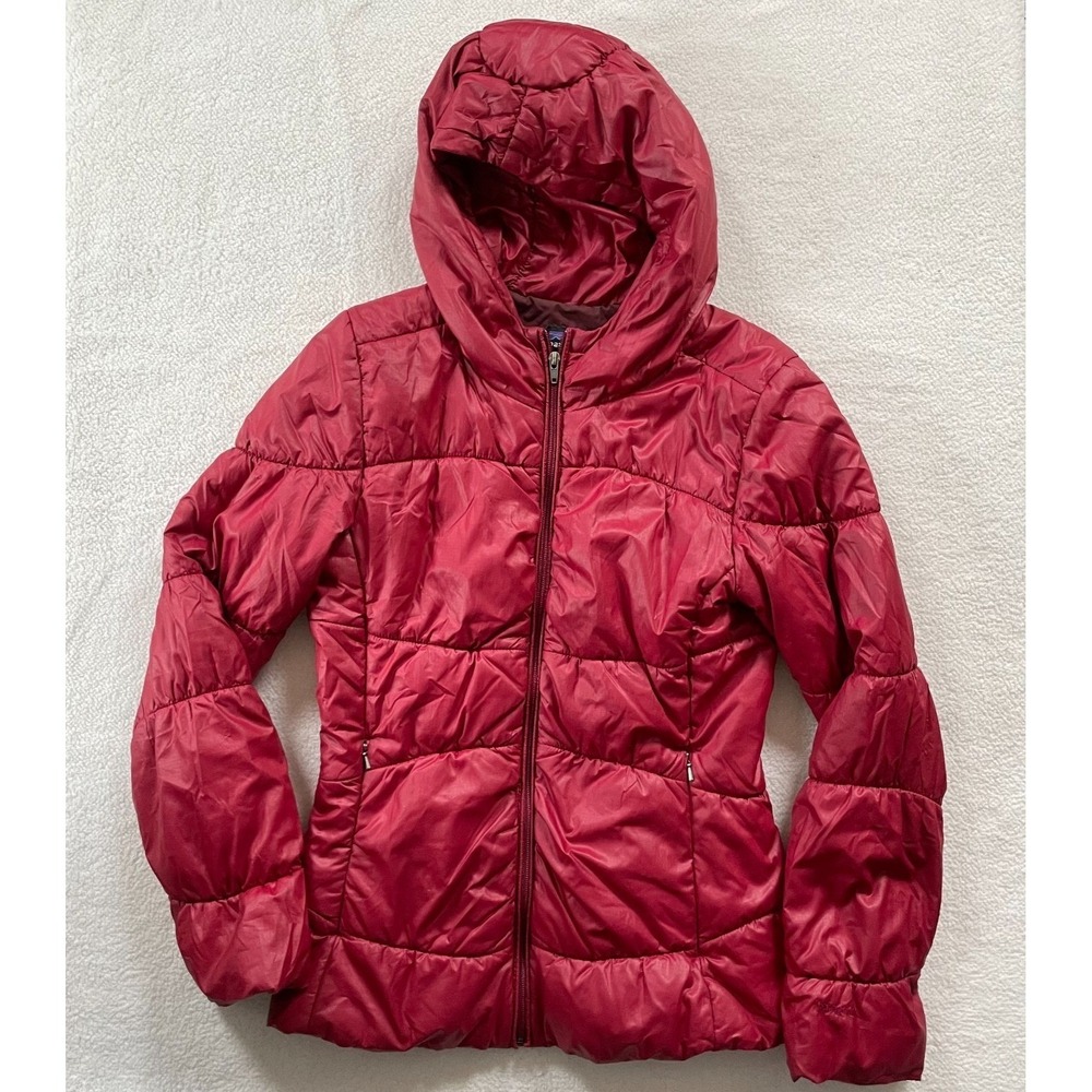 Patagonia‎ Lidia Puffer Hooded Jacket Womens Medium Red Hiking Gorpcore Winter